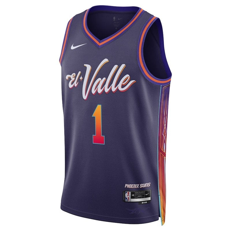 Camisa NBA Devin Booker - Phoenix Suns - 23/24 - Roxo - Edição Cidade