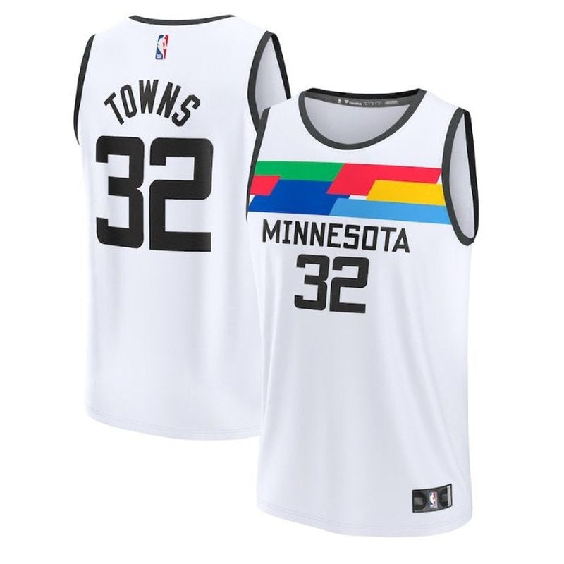 Camisa NBA Karl-Anthony Towns - Minnesota Timberwolves - 2023 Fastbreak - Edição Cidade - Branco