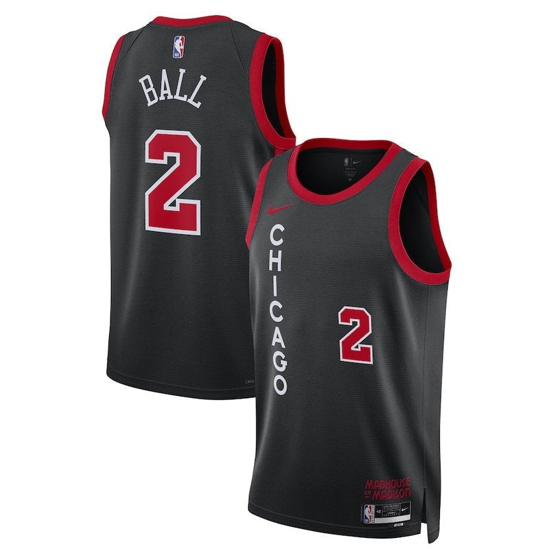 Camisa NBA Lonzo Ball - Chicago Bulls - 23/24 - Preto - Edição Cidade