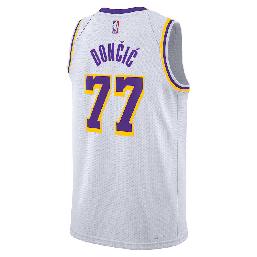 Camisa NBA Luka Dončić - Los Angeles Lakers - Edição Associação 2024 - Branco - Unisex