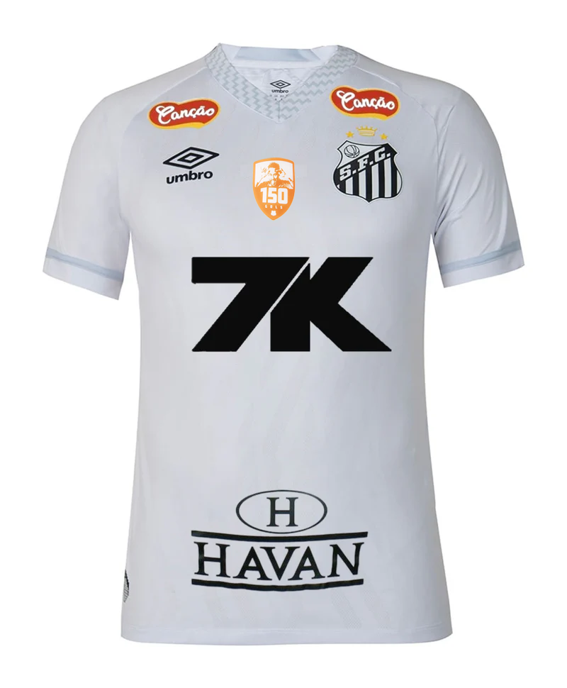 Camisa Santos I 25/26 Versão Jogador Patrocínio + Patch 150 gols Neymar JR